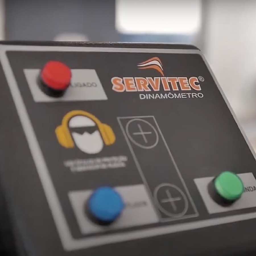 Painel de controle do dinamômetro Servitec da AuttoMotive